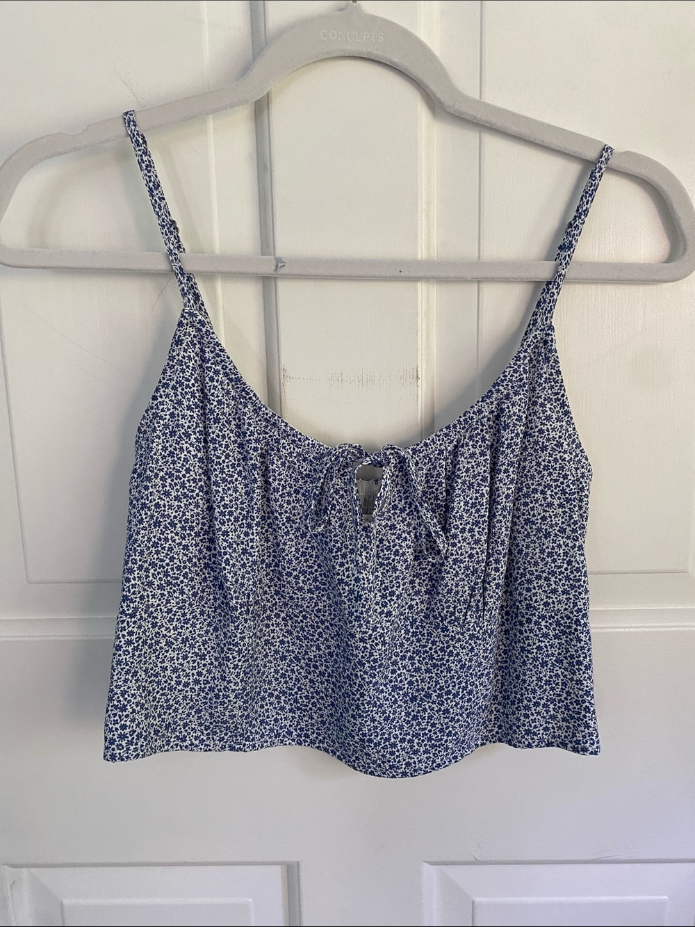 Abercrombie & Fitch Blue Floral Tie-Front Tank